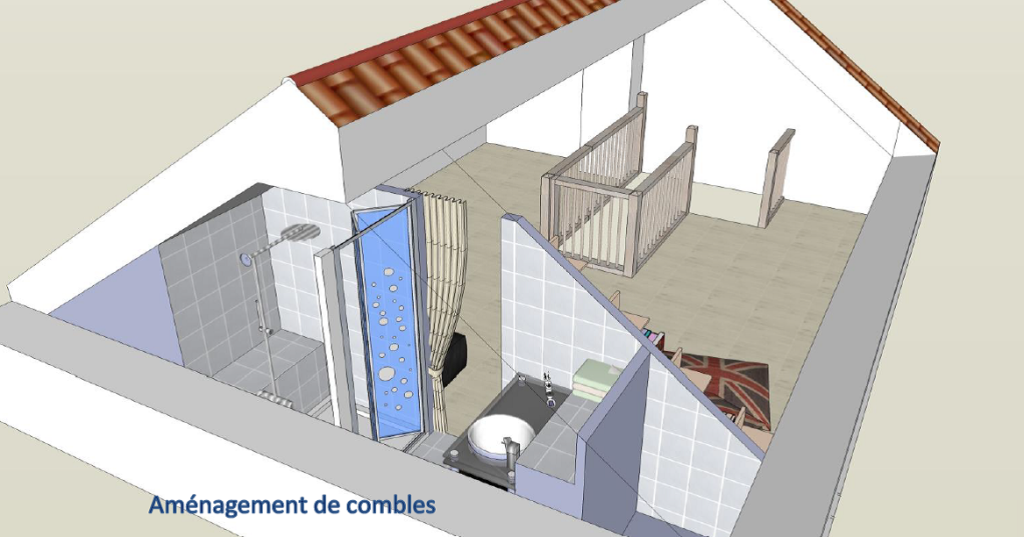 projets aménagement 3D sous comble